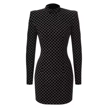 Платье из смеси вискозы и шелка Balmain