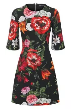 Платье из вискозы и хлопка Dolce & Gabbana