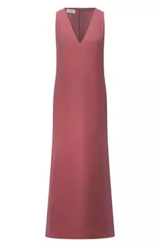 Платье из вискозы и льна Brunello Cucinelli