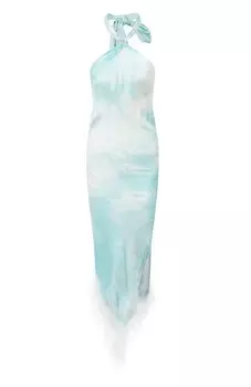 Платье из вискозы и с отделкой перьями Giuseppe di Morabito