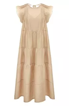 Платье изо льна и шелка Maurizio