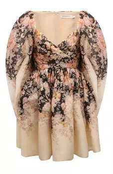 Платье изо льна и шелка Zimmermann