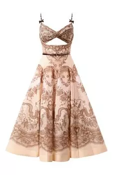 Платье изо льна и шелка Zimmermann