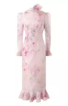 Платье изо льна и шелка Zimmermann