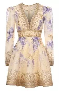 Платье изо льна и шелка Zimmermann