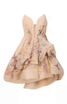 Платье изо льна и шелка Zimmermann