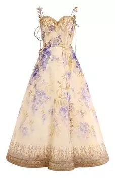 Платье изо льна и шелка Zimmermann