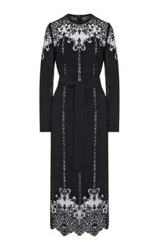 Платье изо льна и шелка Elie Saab