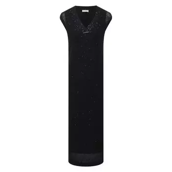 Платье изо льна и шелка Brunello Cucinelli