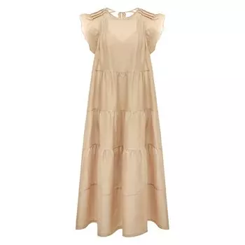 Платье изо льна и шелка Maurizio