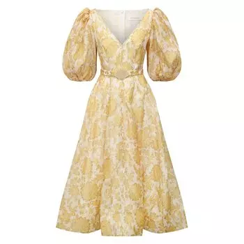 Платье изо льна и шелка Zimmermann