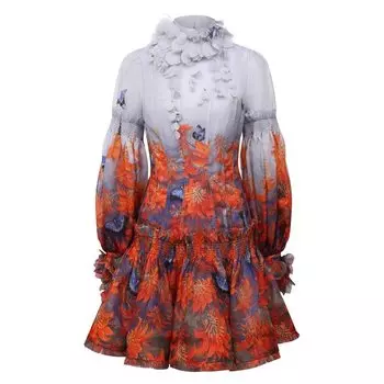 Платье изо льна и вискозы Zimmermann