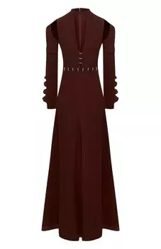 Платье-макси с глубоким вырезом и декоративной отделкой Chlo