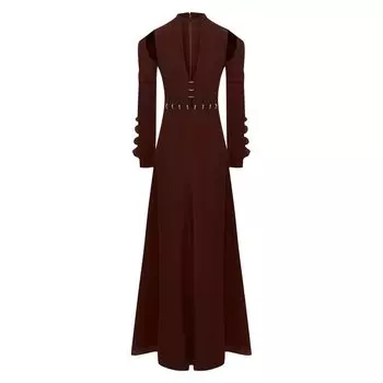 Платье-макси с глубоким вырезом и декоративной отделкой Chlo