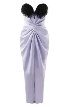 Платье миди из бархата и сатин Rasario