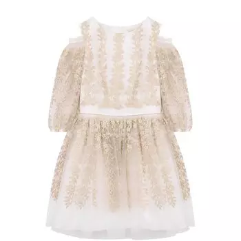 Платье-миди с металлизированной вышивкой и открытыми плечами David Charles