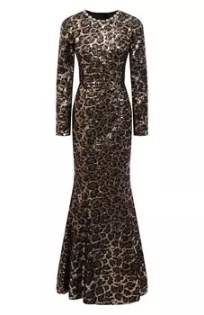 Платье с отделкой пайетками Dolce & Gabbana
