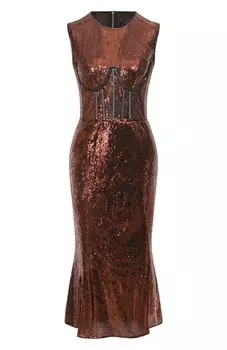 Платье с отделкой пайетками Dolce & Gabbana