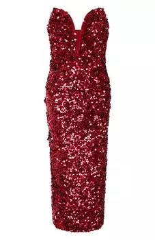 Платье с отделкой пайетками self-portrait