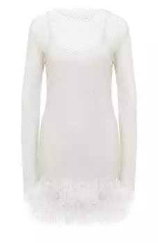 Платье с отделкой перьями ALine