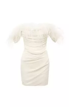 Платье с отделкой перьями Giuseppe di Morabito