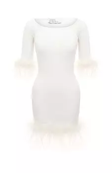 Платье с отделкой перьями Giuseppe di Morabito