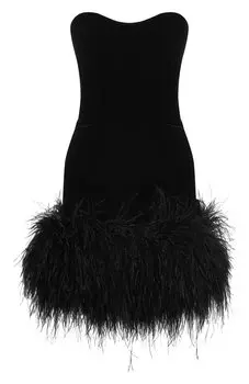 Платье с отделкой перьями Maison dAngelann