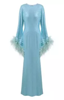 Платье с отделкой перьями Maison dAngelann