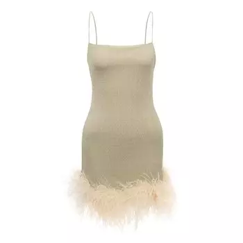Платье с отделкой перьями OSEREE