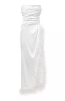 Платье с отделкой перьями Sasha Kim