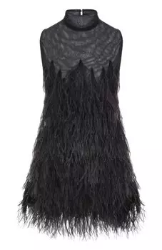 Платье с отделкой перьями The Attico