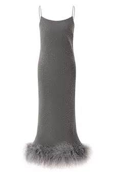 Платье с отделкой стразами и перьями ALine