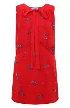 Платье с отделкой стразами Prada