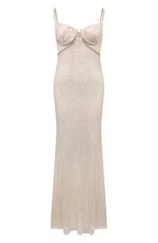 Платье с отделкой стразами self-portrait