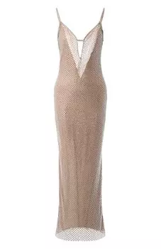 Платье с отделкой стразами self-portrait