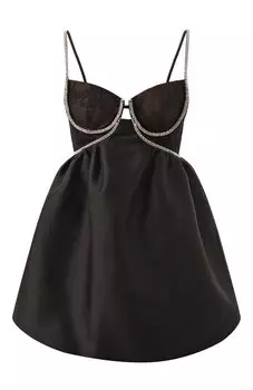 Платье с отделкой стразами self-portrait