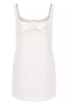 Платье с отделкой стразами self-portrait