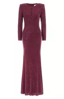 Платье с отделкой стразами self-portrait