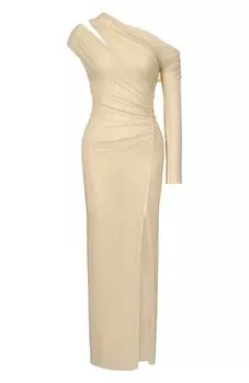 Платье с отделкой стразами self-portrait