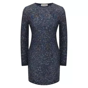 Платье с пайетками Saint Laurent