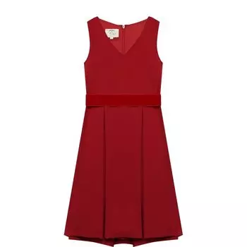 Платье с защипами и поясом Caf