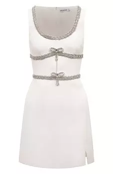 Платье с отделкой стразами self-portrait