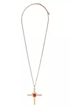 Подвеска-крест с сердоликом и хризолитом AI Moonka