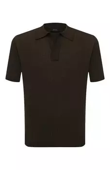 Поло из хлопка и льна Brioni