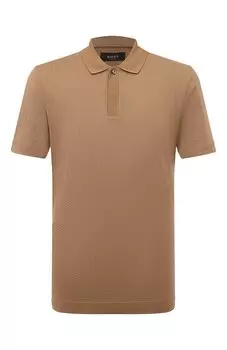 Поло из хлопка и шелка Boss Camel