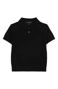 Поло из хлопка и вискозы Emporio Armani
