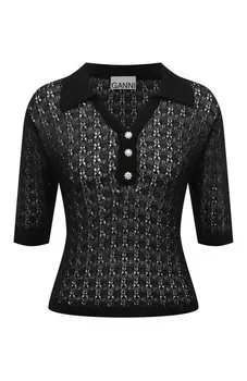 Поло из вискозы Ganni