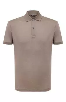Поло изо льна и хлопка Kiton
