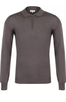 Поло с длинными рукавами из смеси шерсти и кашемира с шелком Brioni