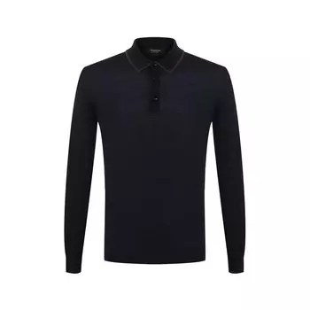 Поло с длинными рукавами из смеси шерсти и шелка Ermenegildo Zegna